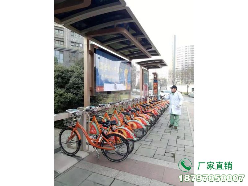 松原公交站点共享自行车棚